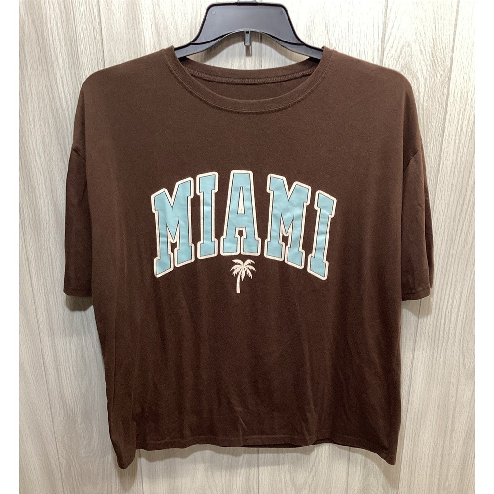 UNBRANDED Women's (Size 22' x 25") Short Sleeve‎ Crew Neck T-Shirt Miami Florida